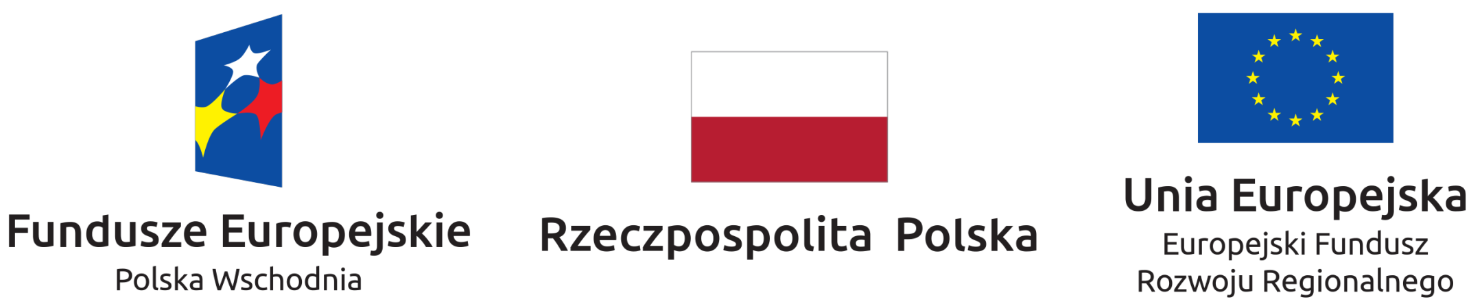 Fundusze Europejskie Polska Wschodnia · Rzeczpospolita Polska · Unia Europejska — Europejski Fundusz Rozwoju Regionalnego